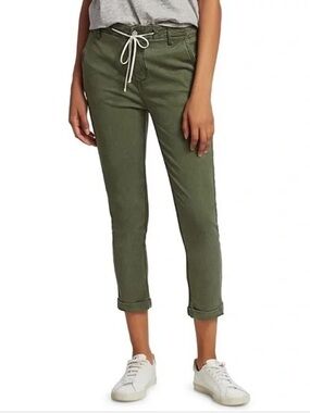 Paige Christy Olive Cropped Drawstring Pants - Women